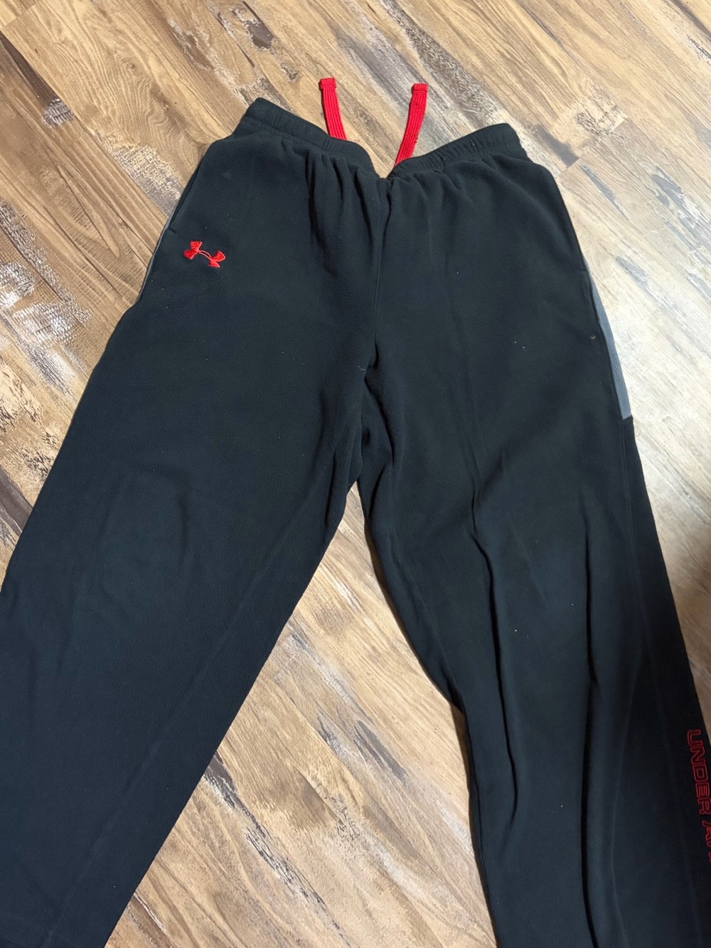 Under Armour Black Kids' Joggers with Red Drawcord & Logo